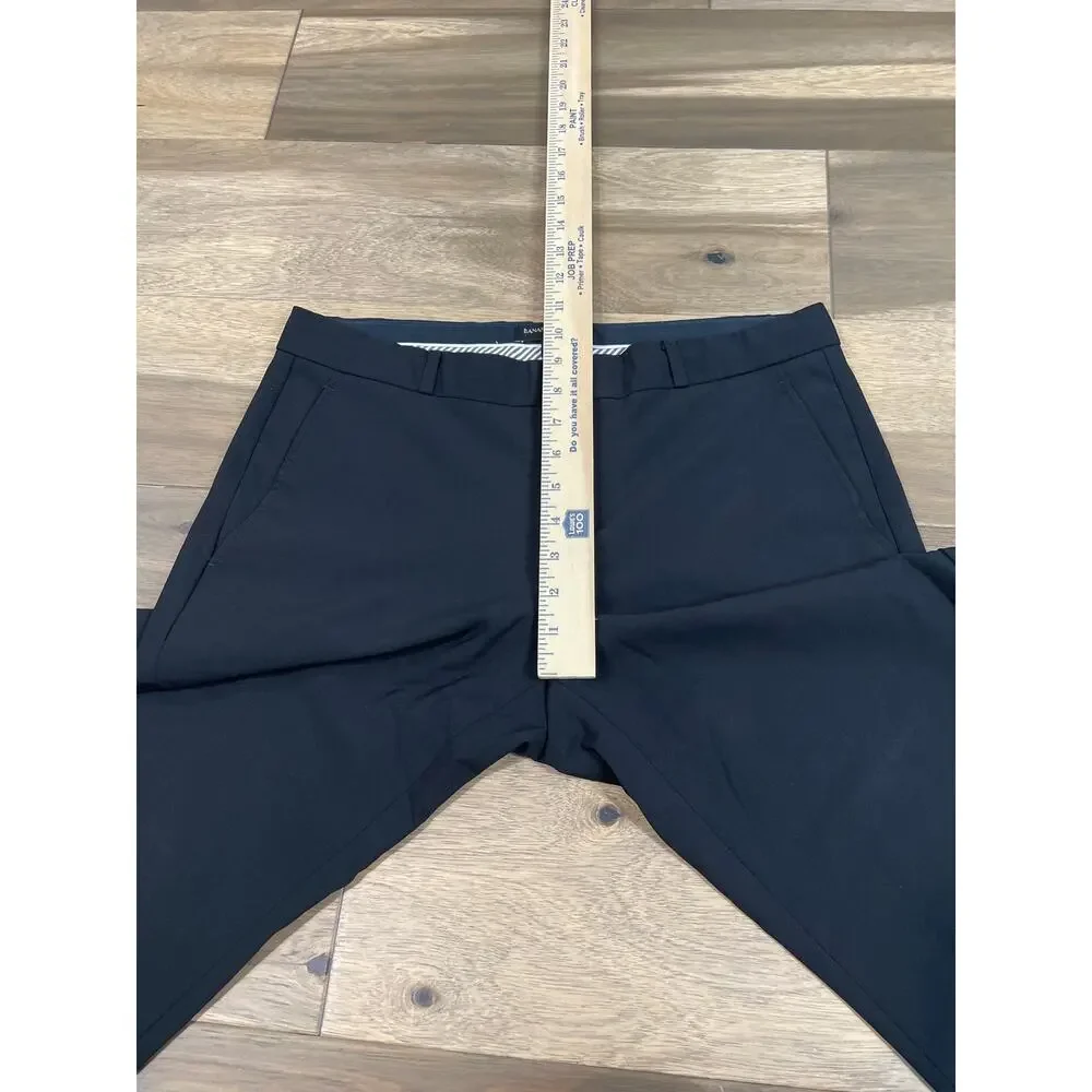 Banana Republic Ryan Pants Size 6S Black Wool Blend Mid Rise Tailored Ankle
